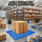 Lot de 6 palettes en plastique emboîtables et empilables, antidérapantes et ventilées pour entrepôt, garage
