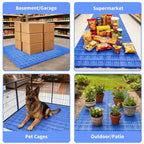 Lot de 6 palettes en plastique emboîtables et empilables, antidérapantes et ventilées pour entrepôt, garage