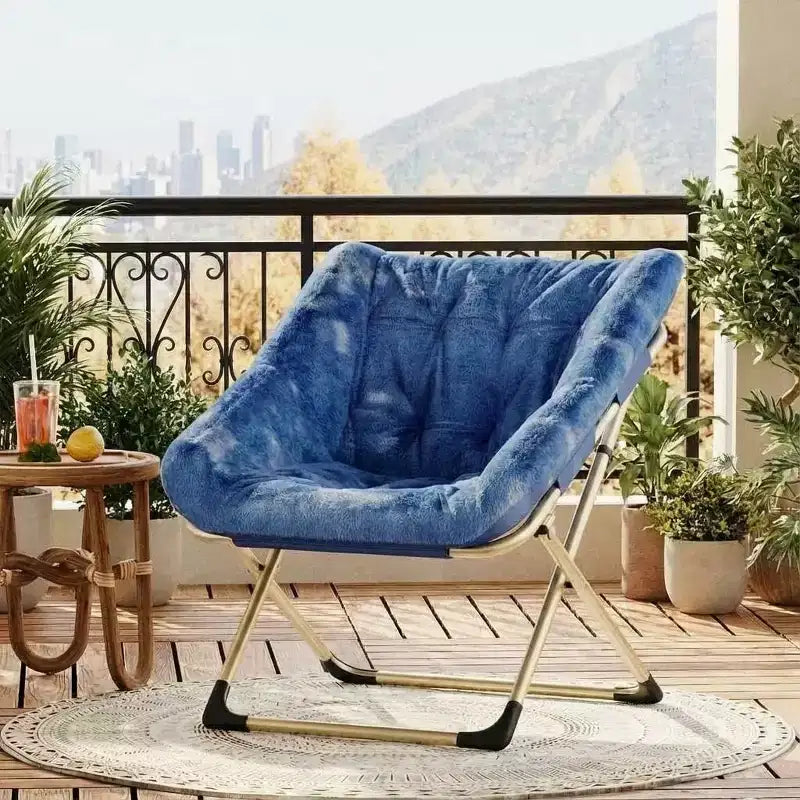 Fauteuil de salon pliable en fausse fourrure pour adultes, fauteuil d'angle pliant pour bureau, salon et petits espaces, lecture confortable en intérieur et assise douillette