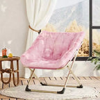 Fauteuil de salon pliable en fausse fourrure pour adultes, fauteuil d'angle pliant pour bureau, salon et petits espaces, lecture confortable en intérieur et assise douillette