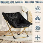 Fauteuil de salon pliable en fausse fourrure pour adultes, fauteuil d'angle pliant pour bureau, salon et petits espaces, lecture confortable en intérieur et assise douillette