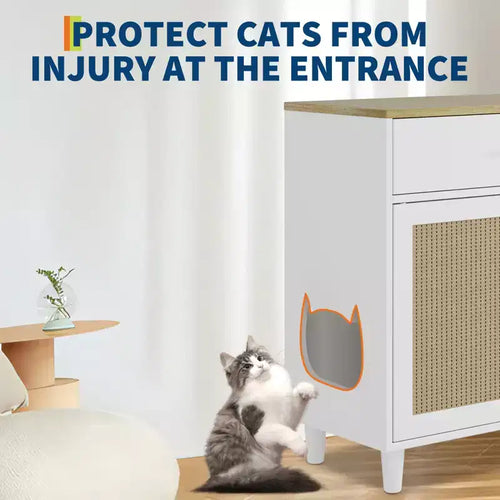 Meuble cache litière pour chat Acekool, anti-chien, mobilier moderne pour chat avec rangement pour la maison