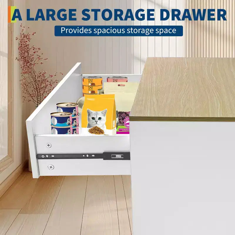 Meuble cache litière pour chat Acekool, anti-chien, mobilier moderne pour chat avec rangement pour la maison