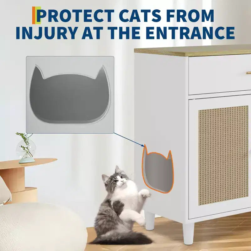 Meuble cache litière pour chat Acekool, anti-chien, mobilier moderne pour chat avec rangement pour la maison