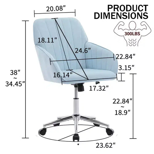 Chaise de bureau réglable, chambre à coucher, chaise pivotante ergonomique, dossier et assise, confortable pour les longues heures assises