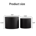 Lot de 2 tables basses gigognes rondes, design compact et gain de place, pour salon ou chambre à coucher