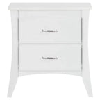25 Wood Two Drawer Nightstand