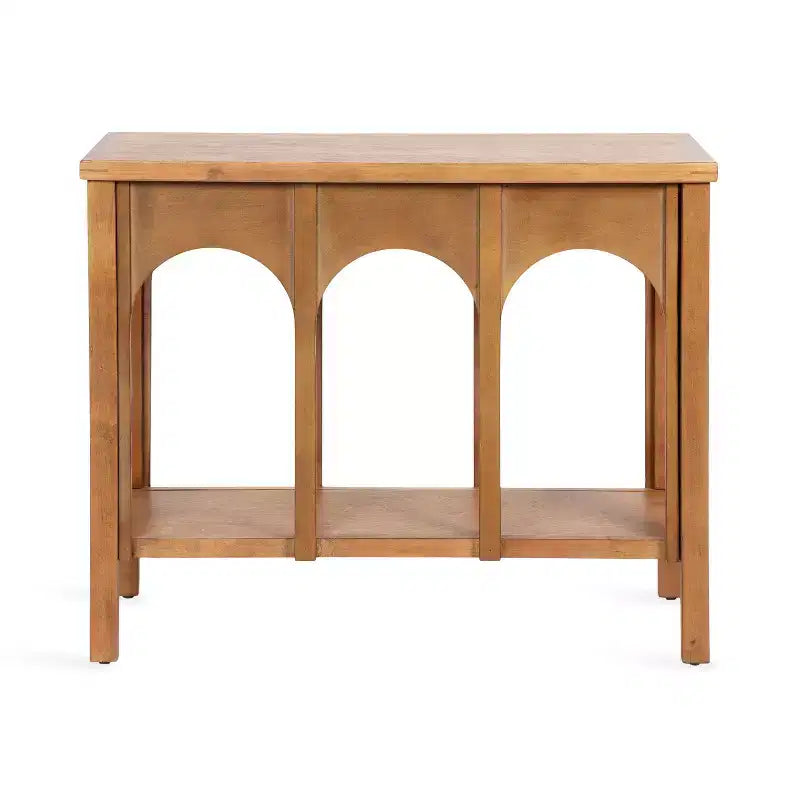 Table console Ulla Kate and Laurel, 36x13x30, marron rustique