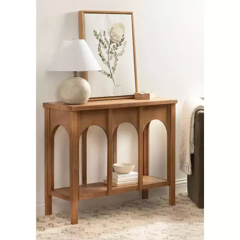 Table console Ulla Kate and Laurel, 36x13x30, marron rustique