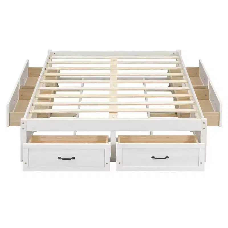 Lit plateforme Luxystar grand format avec rangement 6 tiroirs