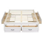 Lit plateforme Luxystar grand format avec rangement 6 tiroirs
