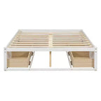 Lit plateforme Luxystar grand format avec rangement 6 tiroirs