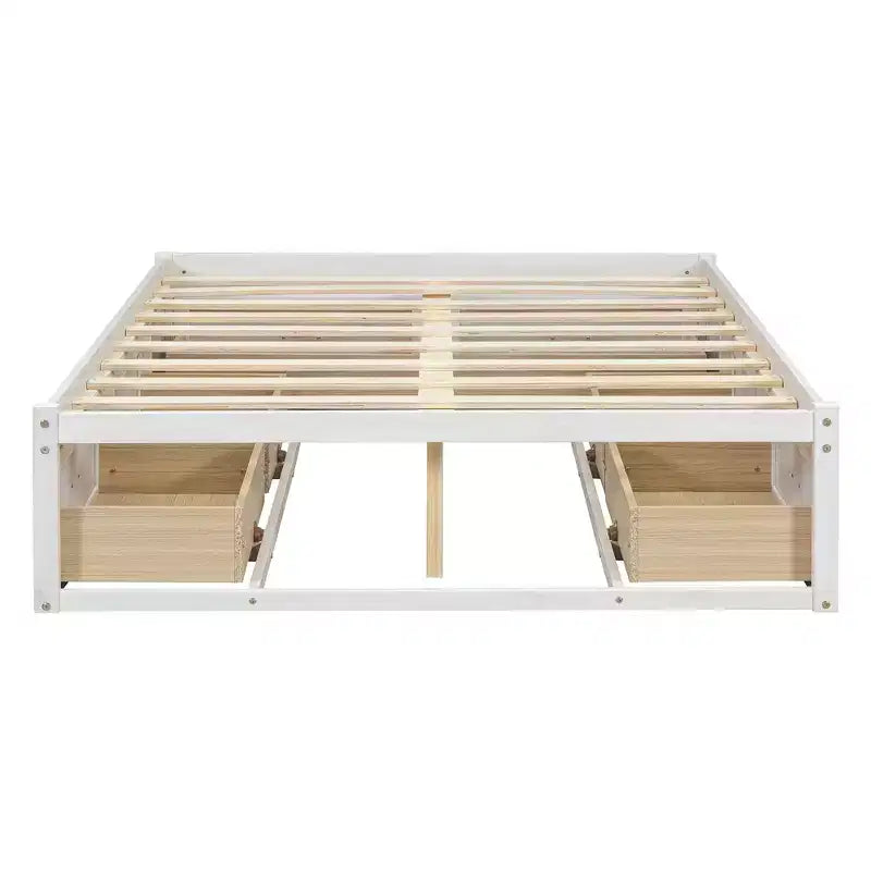 Lit plateforme Luxystar grand format avec rangement 6 tiroirs