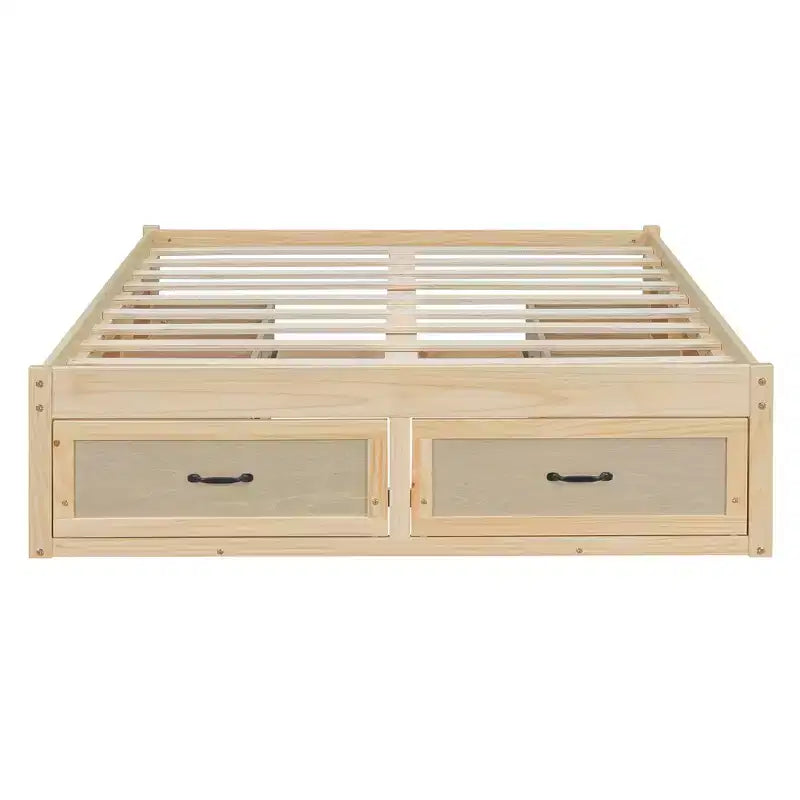 Lit plateforme Luxystar grand format avec rangement 6 tiroirs