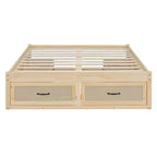 Lit plateforme Luxystar grand format avec rangement 6 tiroirs