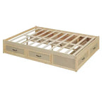 Lit plateforme Luxystar grand format avec rangement 6 tiroirs