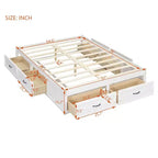 Lit plateforme Luxystar grand format avec rangement 6 tiroirs