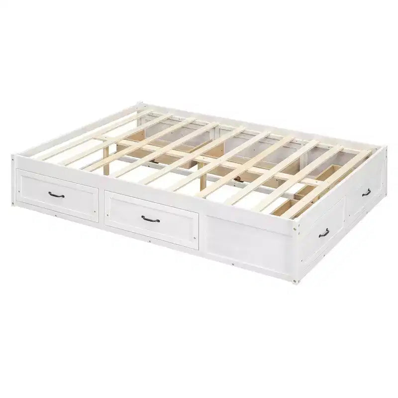 Lit plateforme Luxystar grand format avec rangement 6 tiroirs
