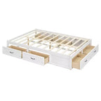 Lit plateforme Luxystar grand format avec rangement 6 tiroirs