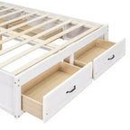 Lit plateforme Luxystar grand format avec rangement 6 tiroirs