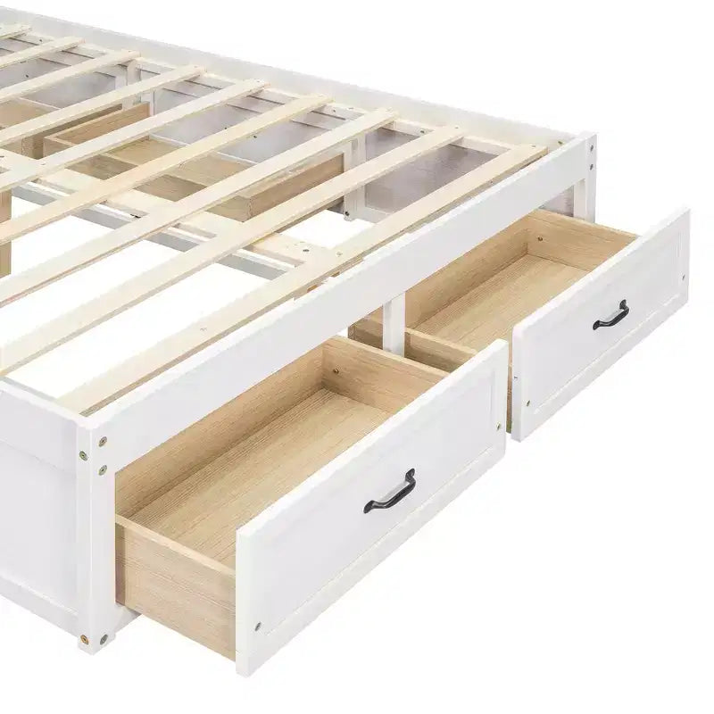 Lit plateforme Luxystar grand format avec rangement 6 tiroirs