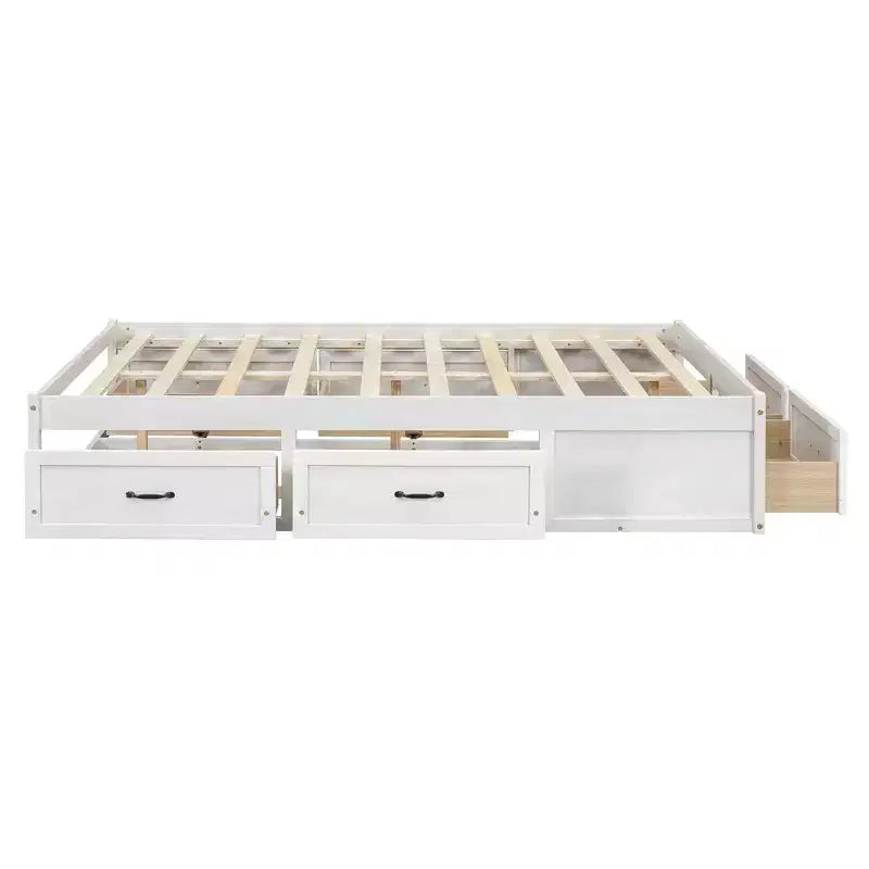 Lit plateforme Luxystar grand format avec rangement 6 tiroirs