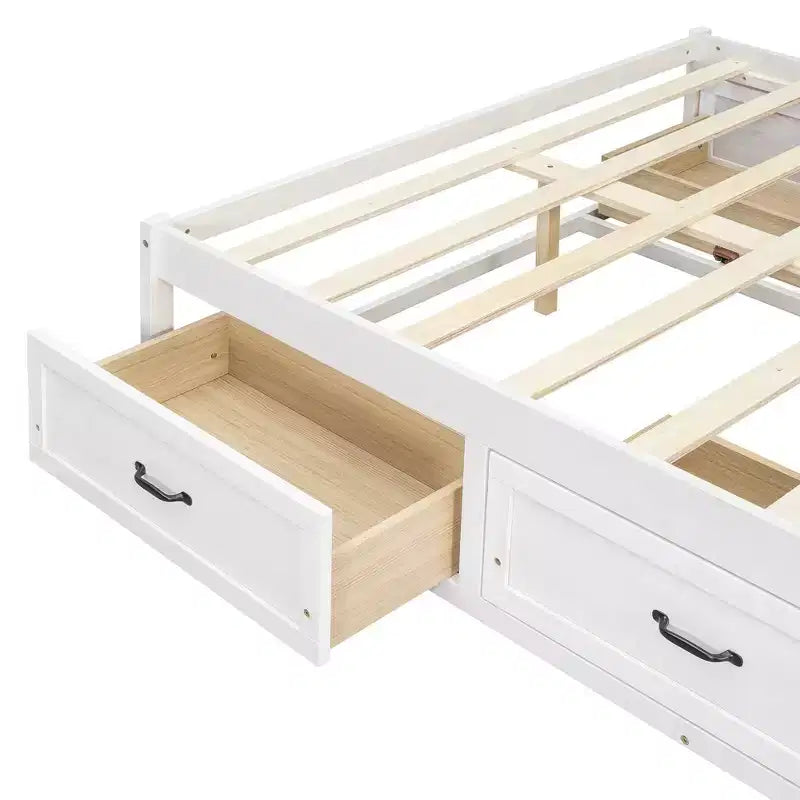 Lit plateforme Luxystar grand format avec rangement 6 tiroirs