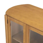 Meuble de rangement Christopher Knight Home Feyra 58 po de style moderne du milieu du siècle avec 4 portes vitrées et des étagères réglables