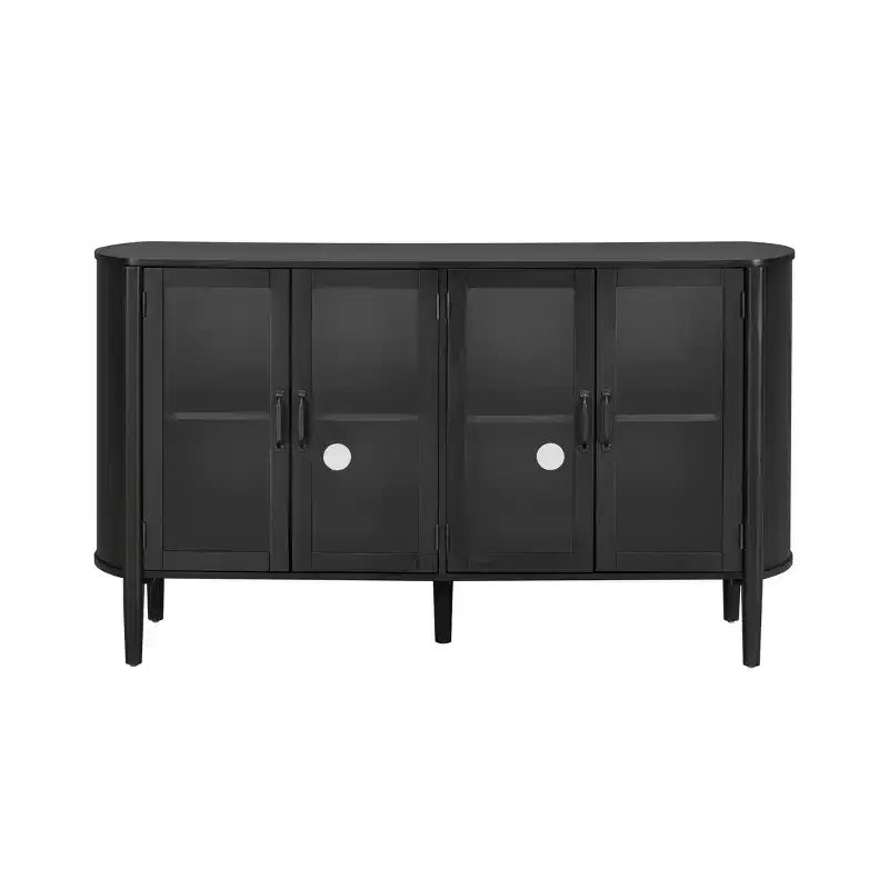 Meuble de rangement Christopher Knight Home Feyra 58 po de style moderne du milieu du siècle avec 4 portes vitrées et des étagères réglables
