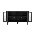 Meuble de rangement Christopher Knight Home Feyra 58 po de style moderne du milieu du siècle avec 4 portes vitrées et des étagères réglables
