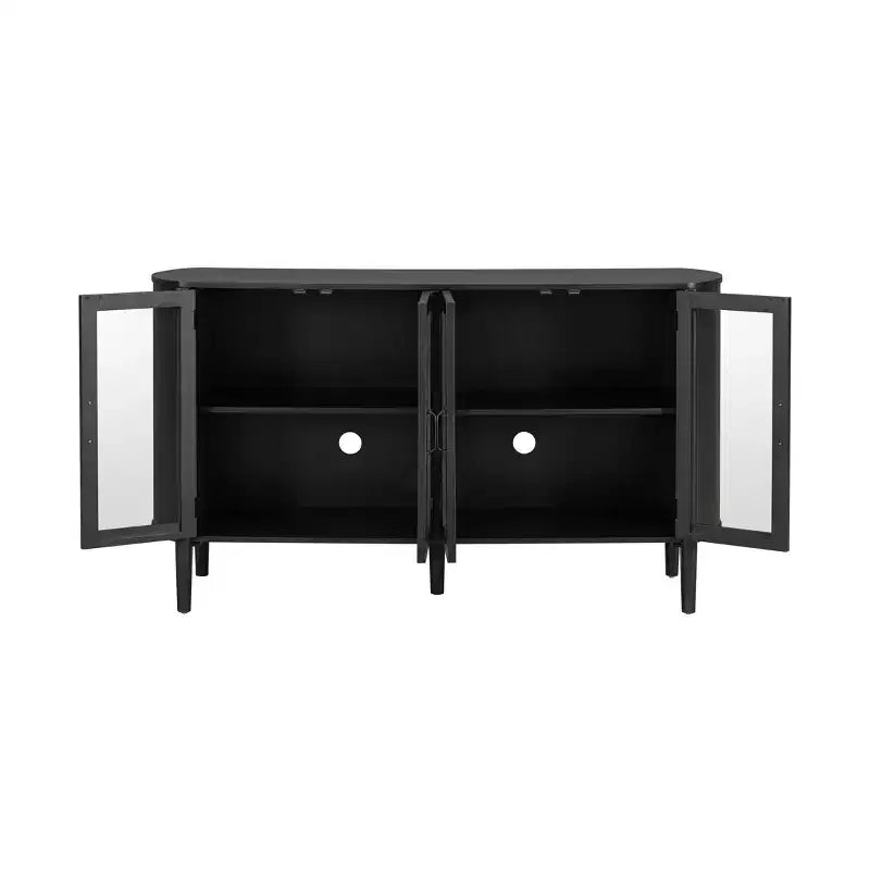 Meuble de rangement Christopher Knight Home Feyra 58 po de style moderne du milieu du siècle avec 4 portes vitrées et des étagères réglables