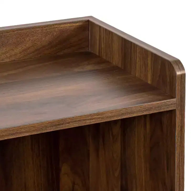 JVNOXK Buffet de 47 pouces avec deux portes coulissantes en verre rayé, meuble de rangement autonome sur comptoir, idéal pour le rangement des bouteilles de vin, couleur noyer