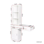 JVNOXK Coiffeuse moderne et minimaliste de 99 cm Design multi-niveaux avec grand espace Comprend deux tiroirs fermés et un meuble blanc