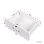 JVNOXK Coiffeuse moderne et minimaliste de 99 cm Design multi-niveaux avec grand espace Comprend deux tiroirs fermés et un meuble blanc