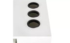 JVNOXK Coiffeuse moderne et minimaliste de 99 cm Design multi-niveaux avec grand espace Comprend deux tiroirs fermés et un meuble blanc