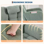 Fauteuil à bascule confortable à dossier haut, fauteuil rembourré, fauteuil inclinable simple et moderne avec appui-tête, adapté au salon et à la chambre à coucher.