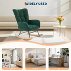 Fauteuil à bascule confortable à dossier haut, fauteuil rembourré, fauteuil inclinable simple et moderne avec appui-tête, adapté au salon et à la chambre à coucher.
