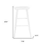 Chaise de bar HomeRoots 29 en bois manufacturé blanc sans dossier, hauteur bar