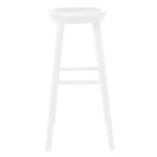 Chaise de bar HomeRoots 29 en bois manufacturé blanc sans dossier, hauteur bar