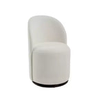 HomeRoots Cream and Black Velvet Curved Back Swivel Dining Arm Chair