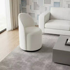 Chaise de salle à manger pivotante à dossier incurvé en velours crème et noir HomeRoots