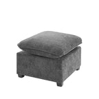 Module Whisen 26*26 Ottoman Chenille - Large Assise pour Canapé Modulable - Gris Foncé