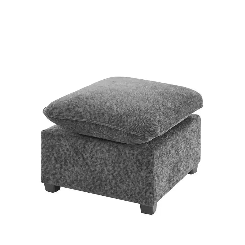 Module Whisen 26*26 Ottoman Chenille - Large Assise pour Canapé Modulable - Gris Foncé
