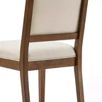 Lot de 2 chaises de salle à manger modernes minimalistes, avec coussin en lin, cadre en bois de frêne massif, pour cuisine, salon et réception - Morden Fort