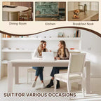 Lot de 2 chaises de salle à manger modernes minimalistes, avec coussin en lin, cadre en bois de frêne massif, pour cuisine, salon et réception - Morden Fort