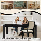 Lot de 2 chaises de salle à manger modernes minimalistes, avec coussin en lin, cadre en bois de frêne massif, pour cuisine, salon et réception - Morden Fort