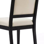 Lot de 2 chaises de salle à manger modernes minimalistes, avec coussin en lin, cadre en bois de frêne massif, pour cuisine, salon et réception - Morden Fort