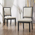 Modern Minimalist Dining Chairs Set of 2, with Linen Cushion, Solid Ash Wood Frame, For Kitchen, Living Room and Reception - Morden Fort