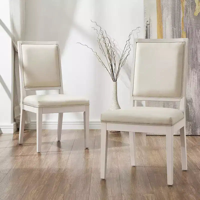 Lot de 2 chaises de salle à manger modernes minimalistes, avec coussin en lin, cadre en bois de frêne massif, pour cuisine, salon et réception - Morden Fort