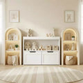 JVNOXK Multi-Functional Storage Unit with 2 Drawers and Open Shelves, offering ample storage spacethe perfect choice for your living room, White